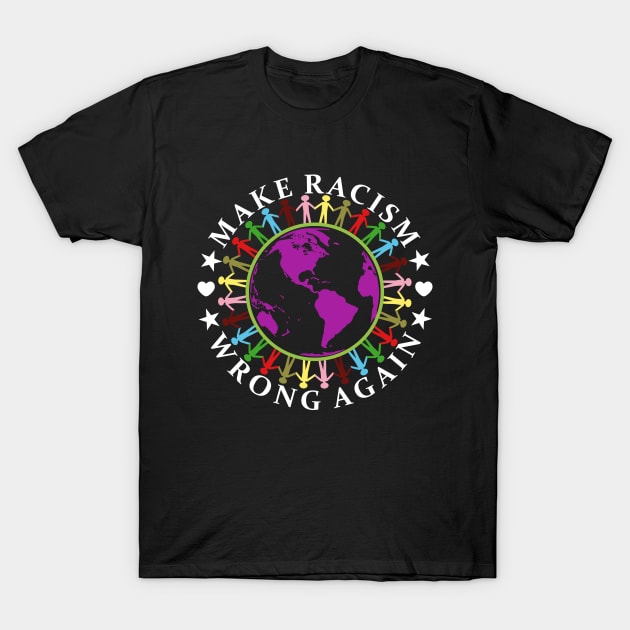 Make Racism Wrong Again Anti Hate gift T-Shirt by mohazain